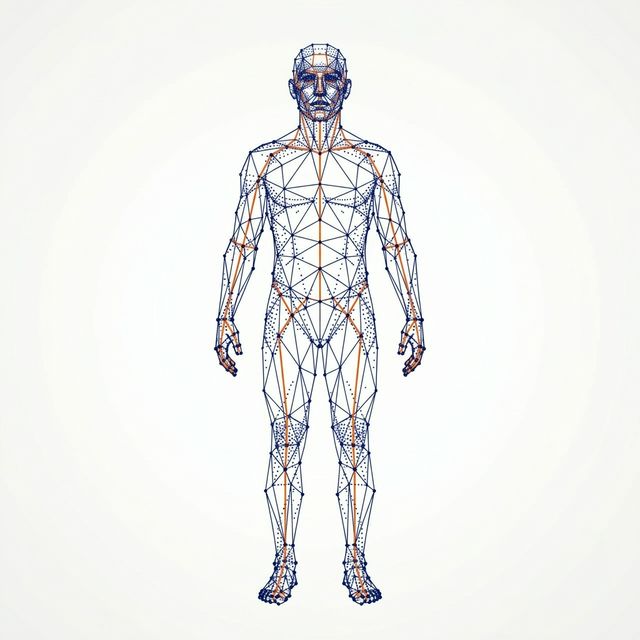 Abstract data face point cloud